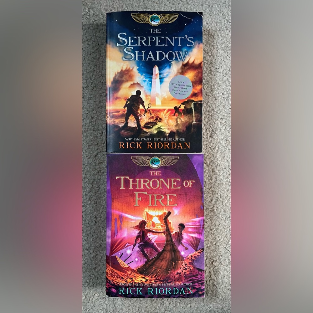 Bundle of 2 Rick Riordan Books 2 & 3 : The Throne of Fire & Serpents Shadow